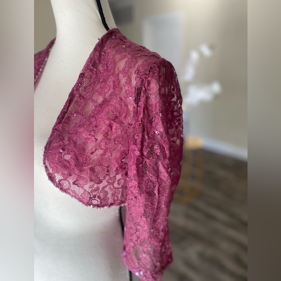 Jade couture lace cropped jacket/bolero - Picture 5 of 10